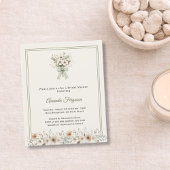 Ivory green florals Bridal Shower invitation