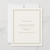 Ivory green monogram wreath birthday Save the Date (裏面)