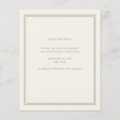 Ivory green monogram wreath birthday save the date チラシ (裏面)