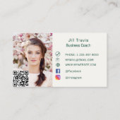 Ivory green qr code social media photo logo 名刺 (裏面)