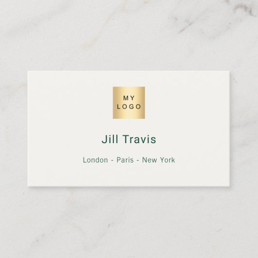 Ivory green qr code social media photo logo 名刺 (正面)