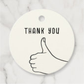 Ivory Hand Drawn Illustration Minimalist Wedding  フェイバータグ (正面)