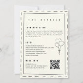 Ivory Illustration Doodle Minimalist QR Wedding 招待状 (裏面)