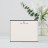 ivory Initial Bold Black Border note card 招待状 (スタンド正面)
