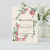Ivory Lace Elegant Personalized Wedding Gratitude サンキューカード (スタンド正面)