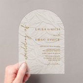 Ivory Leaves Wedding Acrylic アクリル招待状 (インサイチュ (ポータブル))