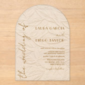 Ivory Leaves Wedding Acrylic アクリル招待状 (正面)