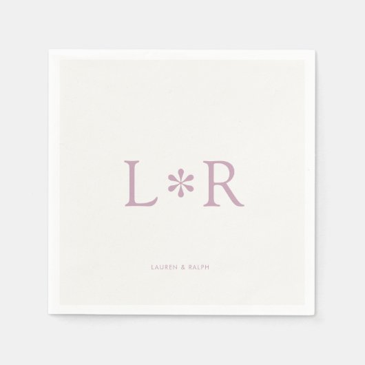 Ivory & Lilac | Stylish Modern スタンダードカクテルナプキン (正面)