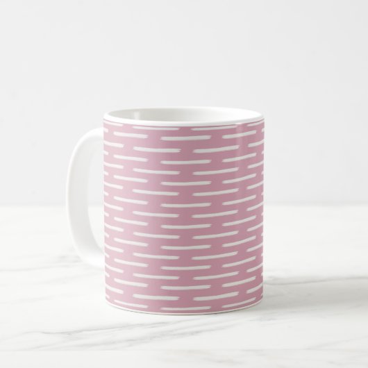 Ivory Lines on Pink コーヒーマグカップ (正面左)