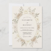 Ivory Luminous Classic Wedding 招待状 (正面)