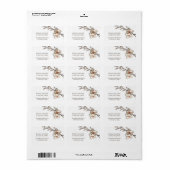 Ivory Magnolia 3D Flowers |  Wedding ラベル (フルシート)