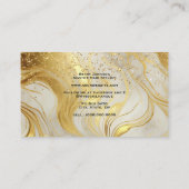 Ivory Marble and Gold Glitter Business Card 名刺 (裏面)