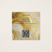 Ivory Marble and Gold Glitter Salon Business Card (裏面)