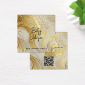 Ivory Marble and Gold Glitter Salon Business Card (デスク)