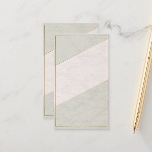 Ivory Marble Blank Appointment Card – Gold Accent 予約カード (正面/裏面インサイチュ)