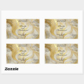 Ivory Marble & Gold Glitter Cosmetics Bottle Label 長方形シール (シート)