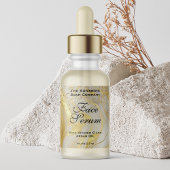 Ivory Marble & Gold Glitter Dropper Bottle ラベル