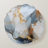 Ivory Marble with Gold & Rust Veins ラウンドクッション (裏面)