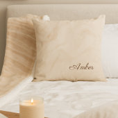 Ivory Marbled Swirl Throw Pillow クッション