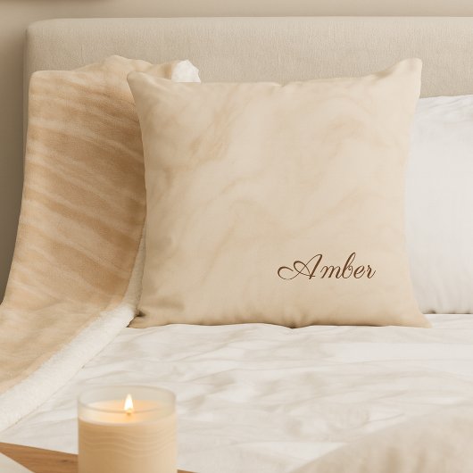 Ivory Marbled Swirl Throw Pillow クッション