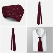 Ivory Micro Floral Dark Burgundy Tie ネクタイ