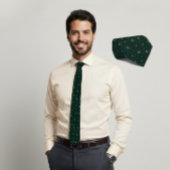 Ivory Micro Floral Dark Green Tie ネクタイ