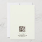 Ivory Minimalist Boho Elegant Script Wedding w/ QR 招待状 (裏面)