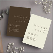 Ivory Minimalist Boho Elegant Script Wedding w/ QR 招待状