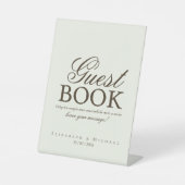 Ivory Minimalist Boho Guest Book Tabletop Sign 台座サイン (正面)