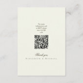 Ivory Minimalist Boho Script Wedding Details エンクロージャーカード (裏面)