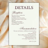 Ivory Minimalist Boho Script Wedding Details エンクロージャーカード