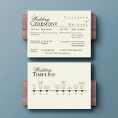 Ivory Minimalist Boho Wedding Program Timeline メニュー