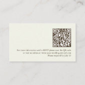Ivory Minimalist Boho Wedding RSVP Response Card エンクロージャーカード (裏面)