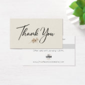 Ivory Minimalist Botanical Thank You Discount Card (デスク)