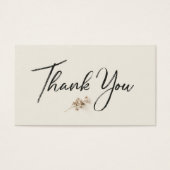 Ivory Minimalist Botanical Thank You Discount Card (正面)