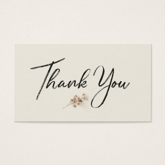 Ivory Minimalist Botanical Thank You Discount Card (正面)