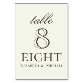 Ivory Minimalist Coffee Script Wedding テーブルナンバー (正面)