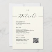 Ivory Minimalist Modern Elegant QR Code Wedding  招待状 (裏面)