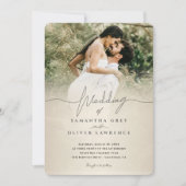 Ivory Minimalist Photo Wedding Invitation 招待状 (正面)