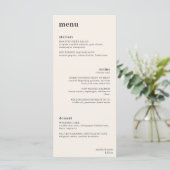 Ivory Minimalist Plated Dinner Wedding Reception メニュー (スタンド正面)