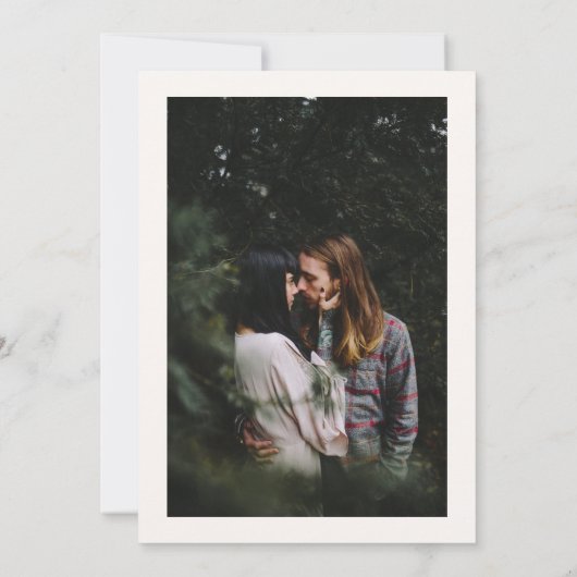 Ivory Minimalist Simple Script Wedding Photo 招待状 (裏面)