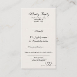 Ivory Modern Chic Mix and Match Wedding RSVP Card 名刺