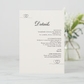 Ivory Modern Chic Wedding Details Enclosure Card 招待状 (スタンド正面)