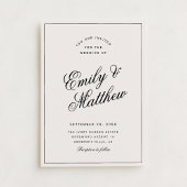 Ivory Modern Script Wedding Invitation 招待状