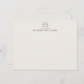 Ivory Monogram Initials Golf Stationery Note Card 招待状 (正面/裏面)
