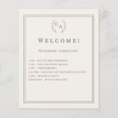 Ivory monogrammed wedding program (正面)