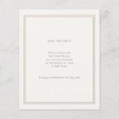 Ivory monogrammed wreath wedding Save the Date  チラシ (裏面)
