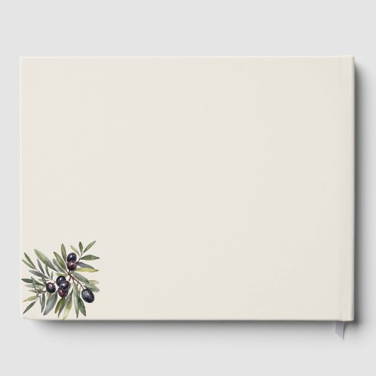 Ivory Olive Photo Monogram Wedding ゲストブック (裏面)