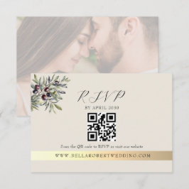 Ivory Olive Photo QR Wedding 出欠カード