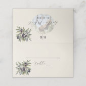Ivory Olive Photo Wedding プレイスカード (外部開封)